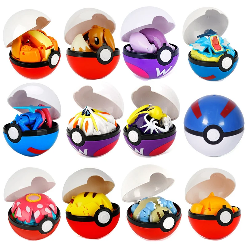 Authentic Pokemon PokeballAction Figure MEWTWO GENGAR PIKACHU Mobile Handheld Model Ornament Children's Toys Christmas Gifts