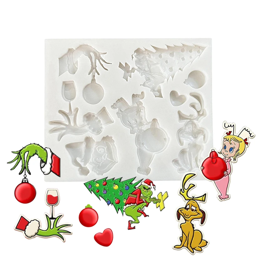 Christmas Tree Box Reindeer Silicone Cake Baking Mold Sugarcraft Chocolate Cupcake Mould Fondant Cake Decorating Tools