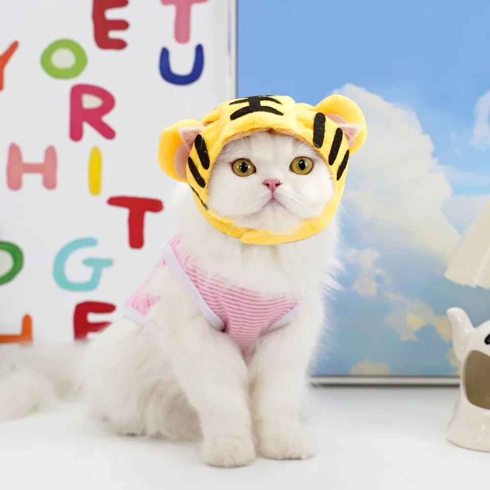 Kitten Funny Hat for Cat Cosplay Dress Up Clothes Cute Pet Hat Photo Prop Universal Puppy Cat Cap for Halloween Christmas Party