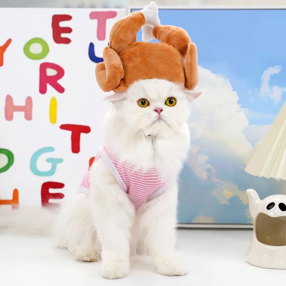 Kitten Funny Hat for Cat Cosplay Dress Up Clothes Cute Pet Hat Photo Prop Universal Puppy Cat Cap for Halloween Christmas Party