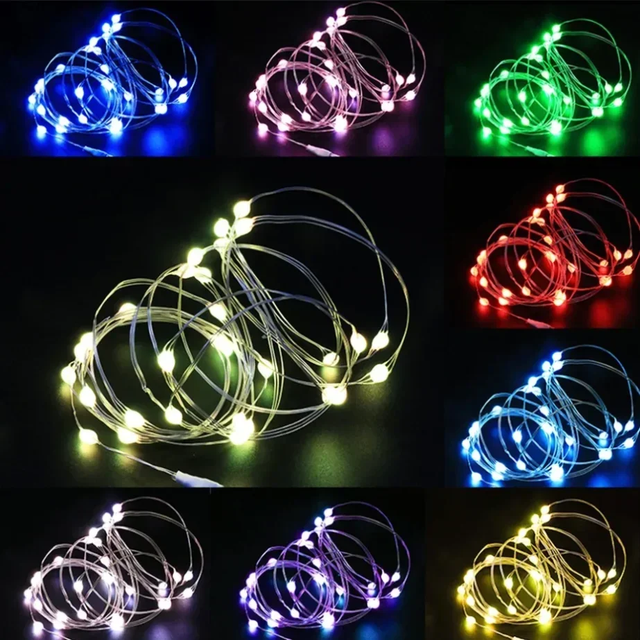 10PCS Wholesale 5m~1m LED Copper Wire Fairy Lights LED String Lights Party Wedding Indoor Christmas Decoration Garland Lights