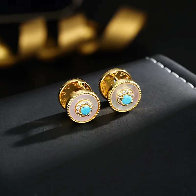 New Arrival Trendy Sun & Star Shiny CZ Zircon 14K Gold Filled Lady Stud Earrings Anti Allergy Christmas Gifts Girlfriend