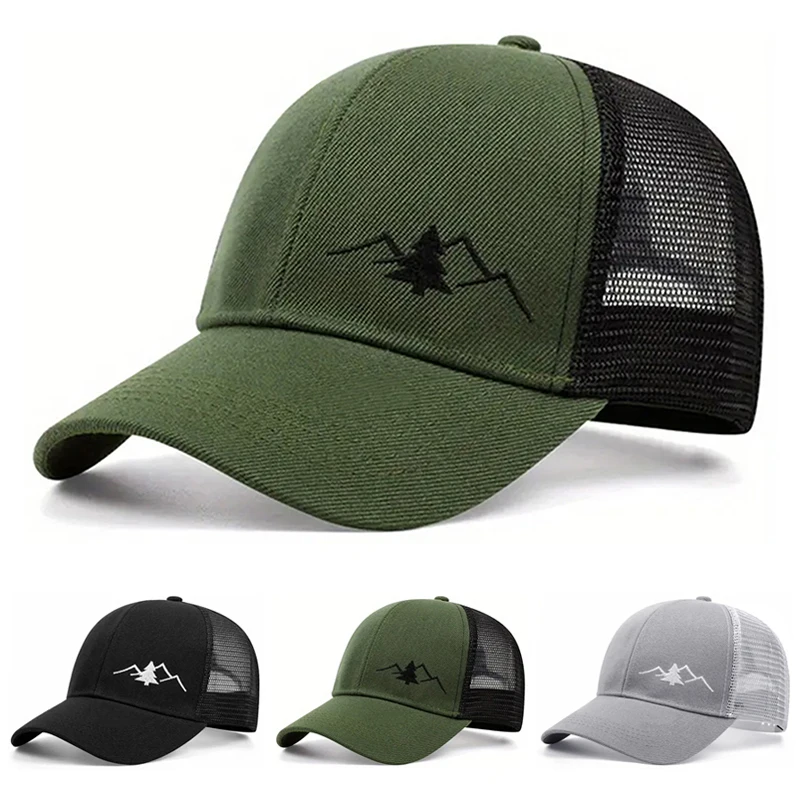 2026 New Fashionable Skateboarding Hat Christmas Tree Embroidered HipHop Hat Daily Leisure Sunshade Baseball Hat Unisex Mesh Hat