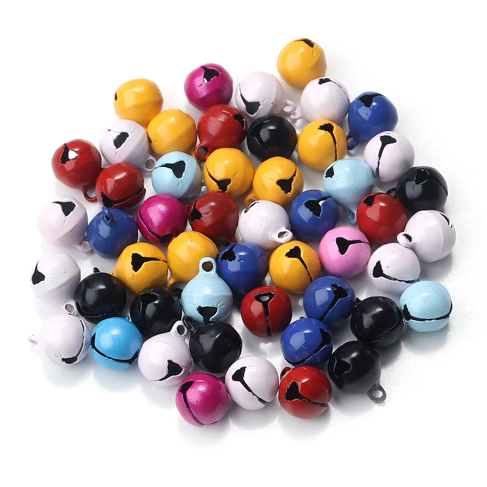 50pcs/lot Small Jingle Bells Beads Mix Colors Loose Charm Bell For Handmade Christmas Party Decoration DIY Jewelry Accessories