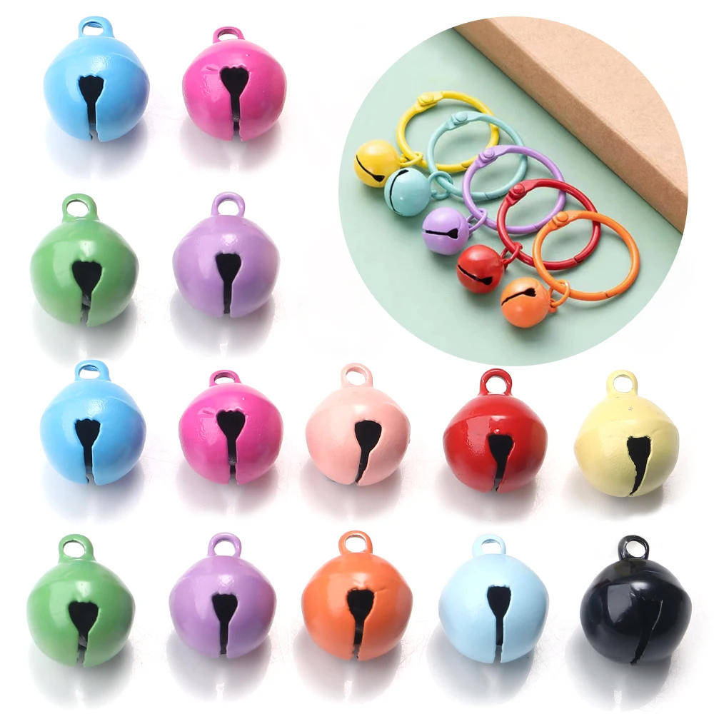 50pcs/lot Small Jingle Bells Beads Mix Colors Loose Charm Bell For Handmade Christmas Party Decoration DIY Jewelry Accessories