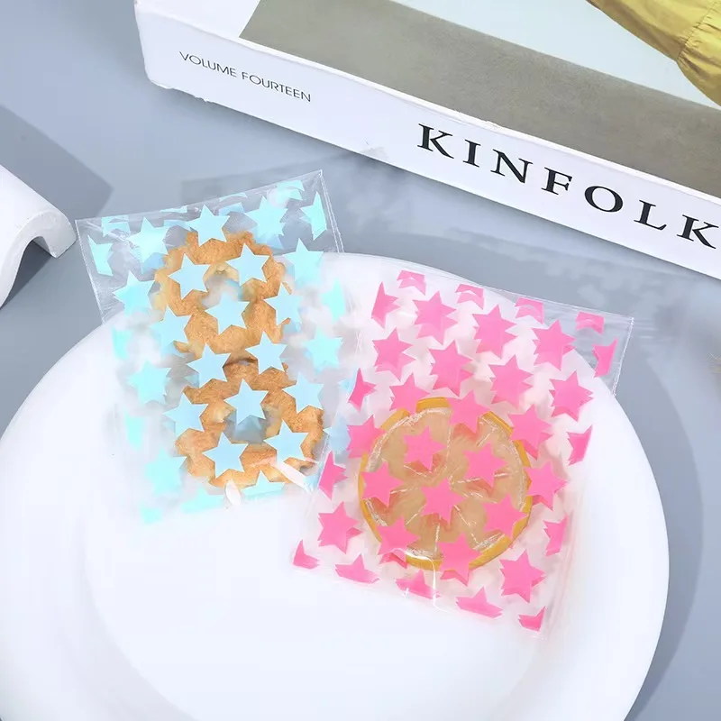 50/100PCS Star Self-adhesive Bag Candy Cookie Bag DIY Card Jewelry Self Adhesive Christmas New Year Gift Packaging Bag