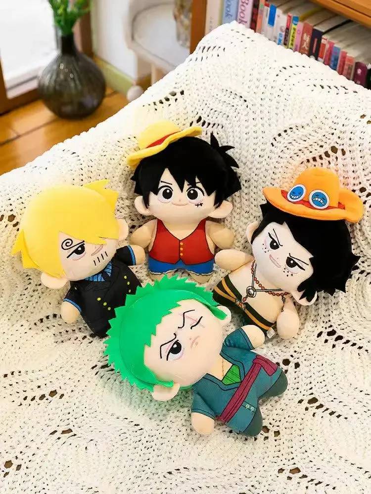 Anime 23cm Plush toys Luffy Zoro Ace Sanji Plush Toy doll Backpack Hangings Kid Christmas Gift Toys Cute Doll Birthday Gifts