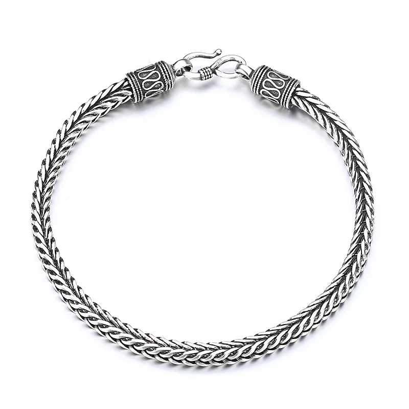 925 Silver Bracelet Retro Men Classics for Man Woman Fine Jewelry Wedding Noble Chain Party Christmas Gifts Party