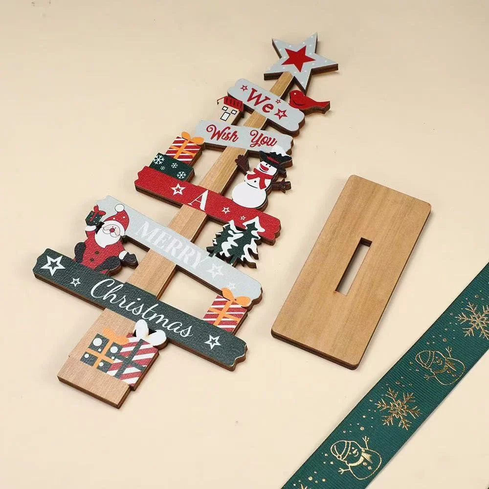 Runto 1pc Wooden Xmas Tree Ornaments Santa Claus Snowman 2025 Merry Christmas Home Decoration New Year Desktop Decor Navidad