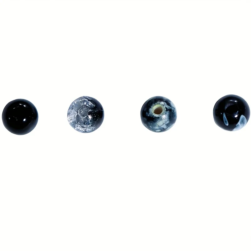 340pcs 8mm Acrylic Black Round Bead Jewelry Making Set Box, Suitable for DIY Bracelets, Necklaces and Earrings Christmas