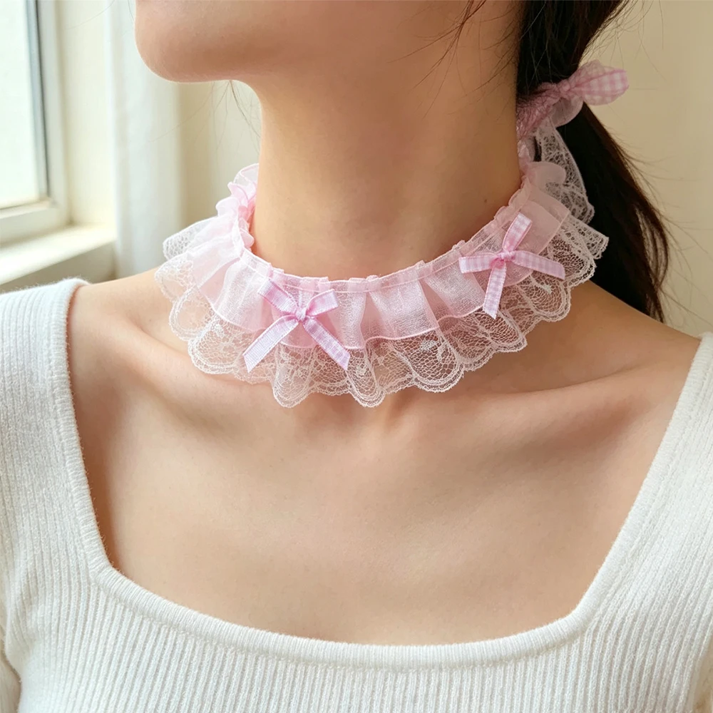 1Yard Multi-Color Ruffle Wave Bow Embroidery Lace Fabric Trim For Christmas DIY Dress Wedding Festival Decoration Sewing Repair
