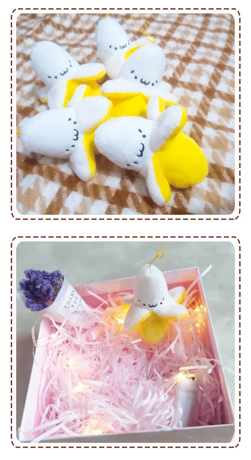 1-10pcs Super cute Banana Plush Stuffed Toys Dolls Little Yellow Banana Plush Cellphone Pendant Christmas Wedding Birthday Gift