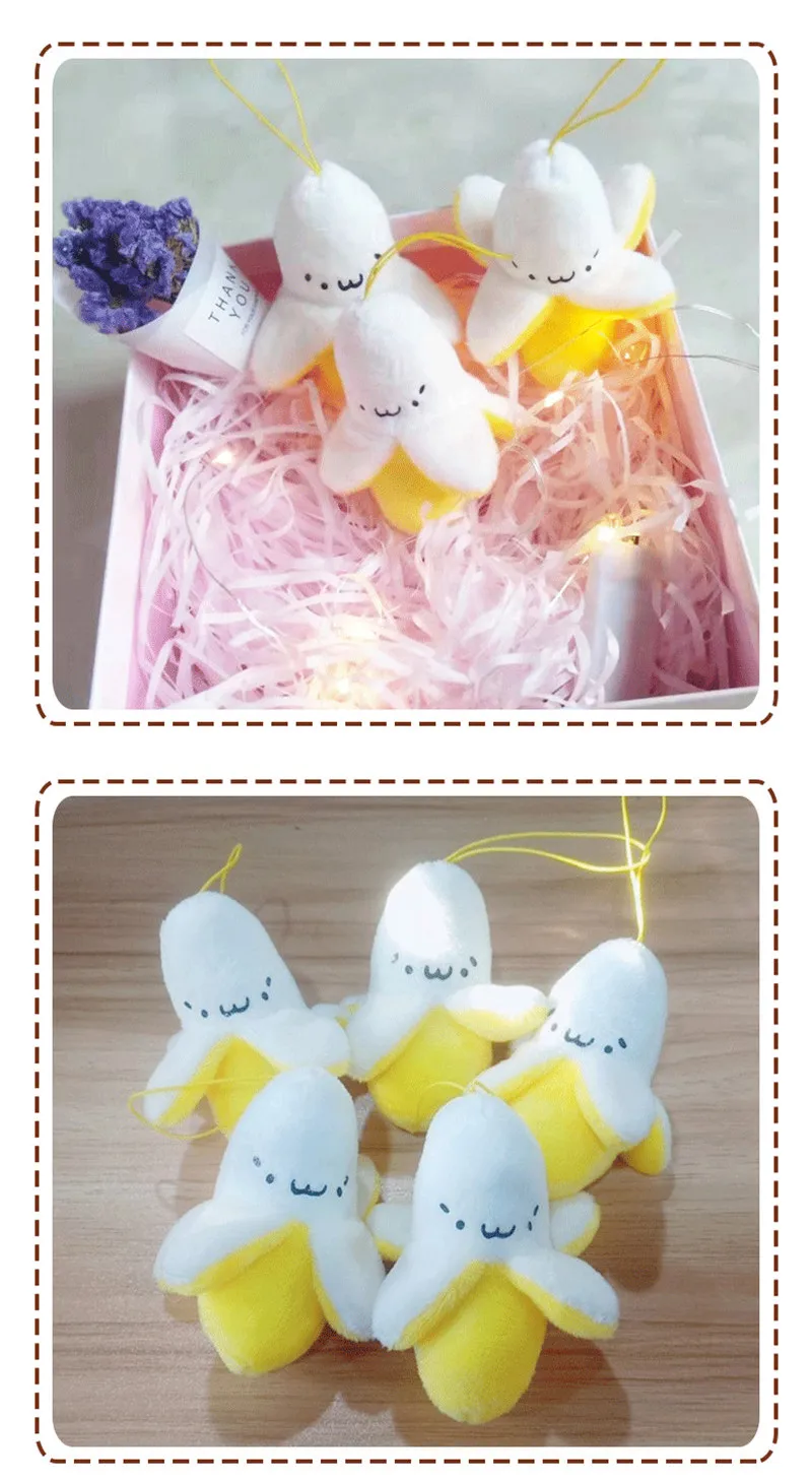 1-10pcs Super cute Banana Plush Stuffed Toys Dolls Little Yellow Banana Plush Cellphone Pendant Christmas Wedding Birthday Gift