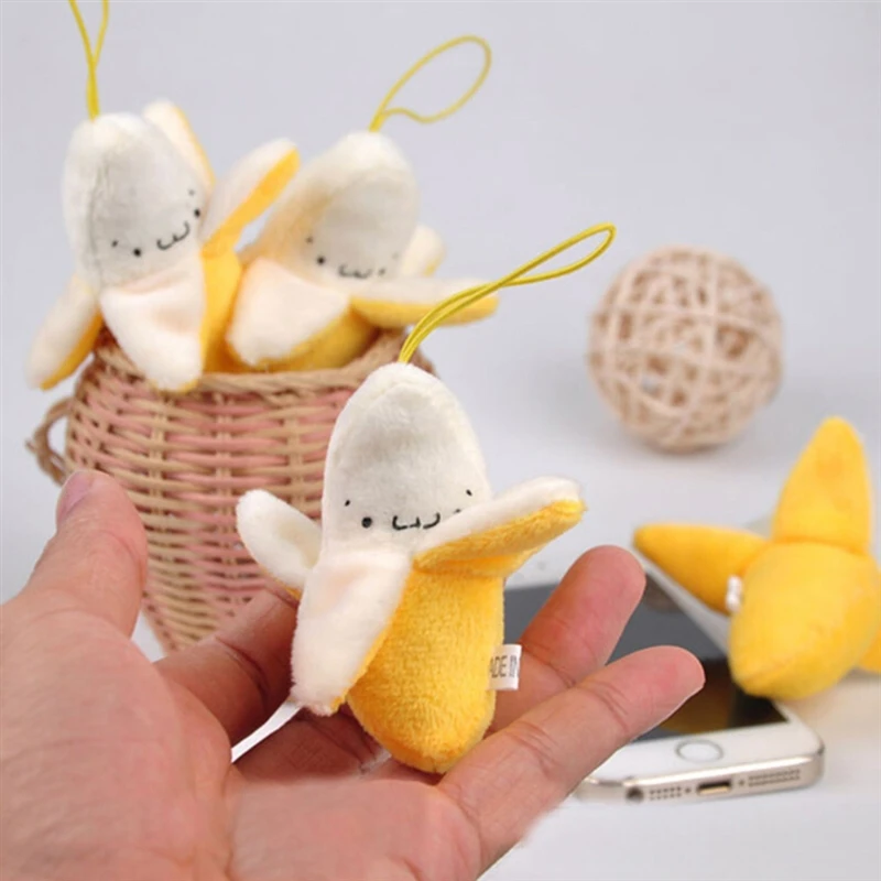 1-10pcs Super cute Banana Plush Stuffed Toys Dolls Little Yellow Banana Plush Cellphone Pendant Christmas Wedding Birthday Gift