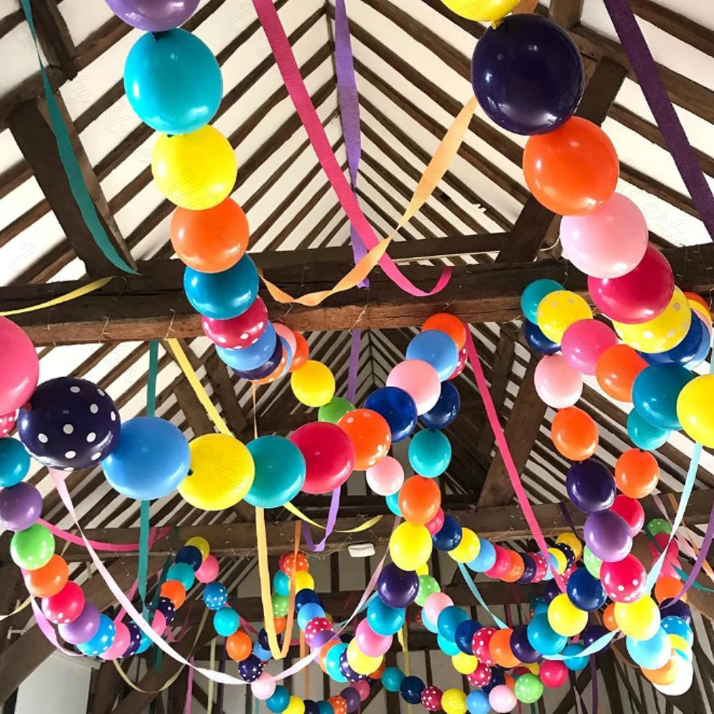 10/50Pcs Link Balloons Macaron Colorful Latex Air 6/12inch Tail Linking Balloons for Christmas Wedding Birthday Party Decoration