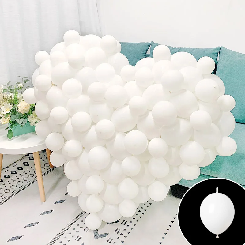 10/50Pcs Link Balloons Macaron Colorful Latex Air 6/12inch Tail Linking Balloons for Christmas Wedding Birthday Party Decoration