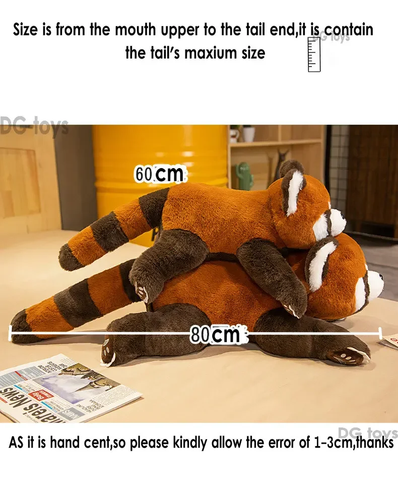 Lifelike Red Panda Stuffed Animals Raccoon Plush Toy Cute Panda Plushie Toy Gift For Kids Girlfriend Birthday Boy Christmas Gift