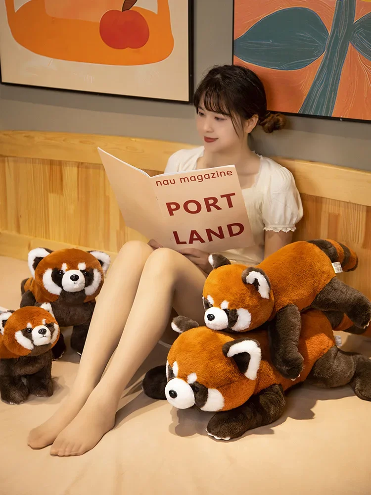 Lifelike Red Panda Stuffed Animals Raccoon Plush Toy Cute Panda Plushie Toy Gift For Kids Girlfriend Birthday Boy Christmas Gift