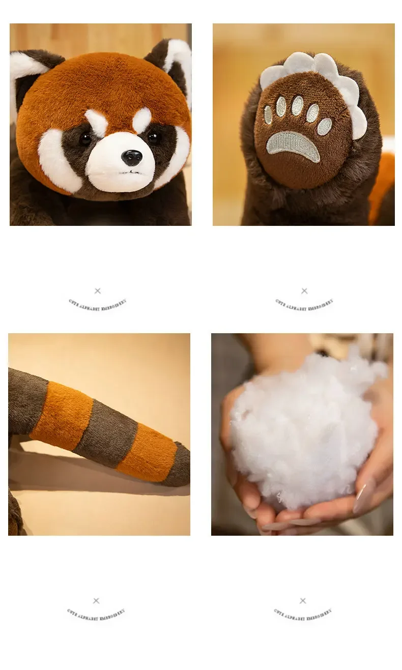 Lifelike Red Panda Stuffed Animals Raccoon Plush Toy Cute Panda Plushie Toy Gift For Kids Girlfriend Birthday Boy Christmas Gift