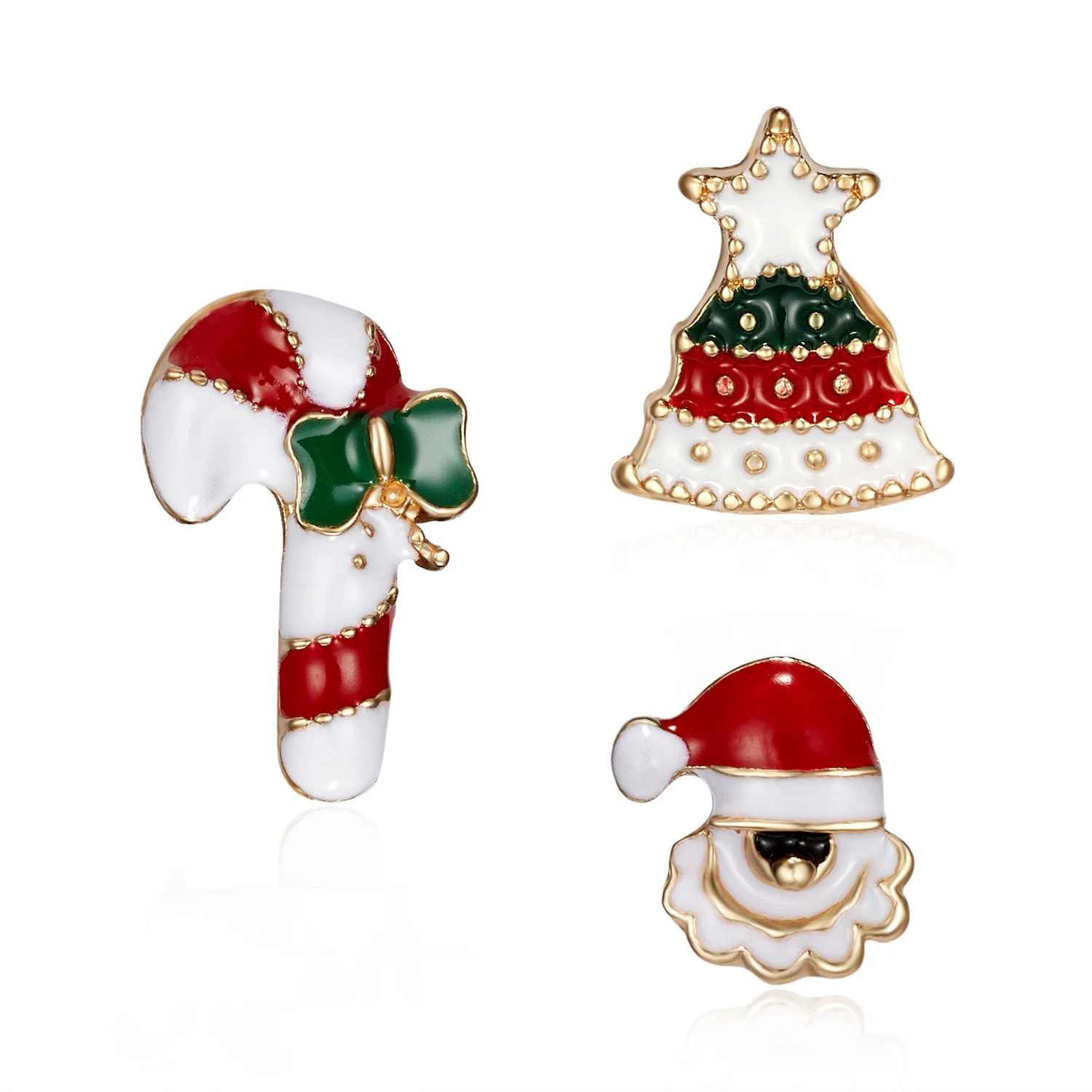 3pcs/set Merry Christmas Brooches Christmas Socks Christmas Tree Elk Enamel Badge Small Brooch Women Fashion Party Jewelry Gifts