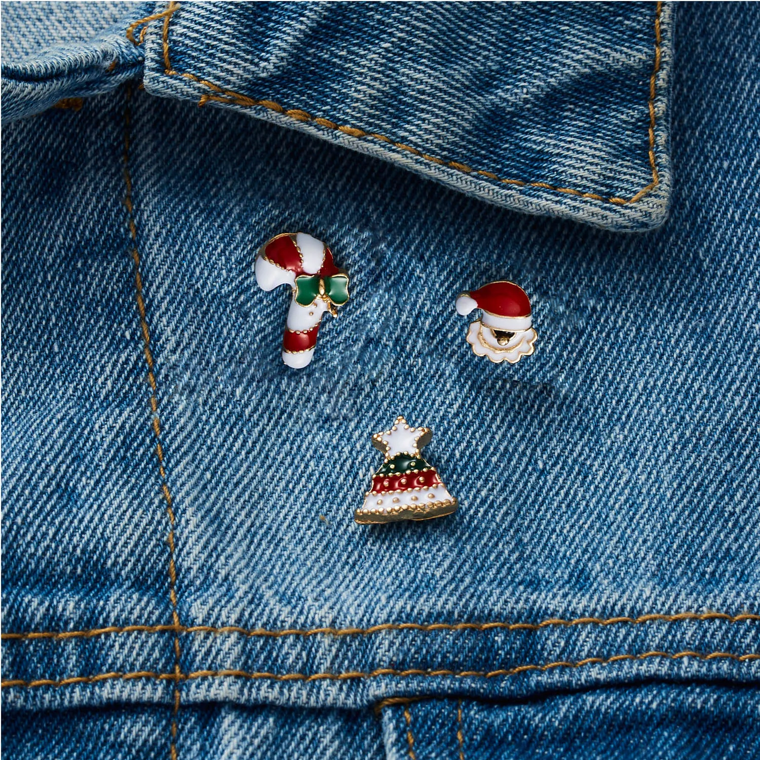 3pcs/set Merry Christmas Brooches Christmas Socks Christmas Tree Elk Enamel Badge Small Brooch Women Fashion Party Jewelry Gifts