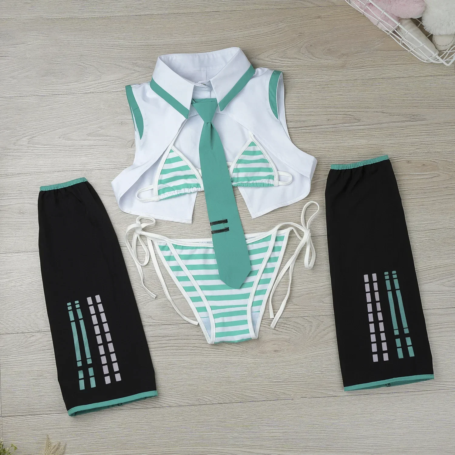 Anime Game Miku Cosplay Miku Formula Suits Cosplay Costume Girl Snow Christmas Roleplay Uniforms Bikini Set Cosplay