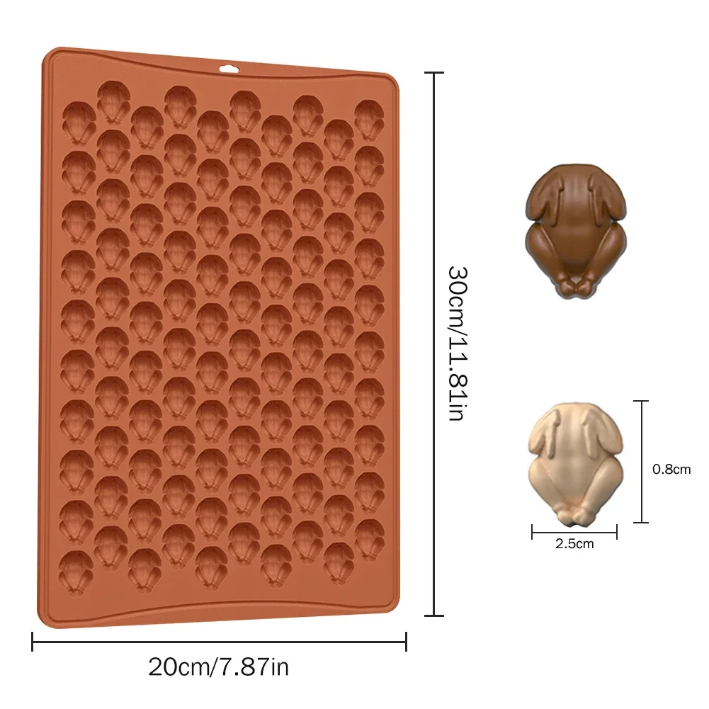 100 Grid Silicone Mold Non-Stick Easy Release DIY Christmas Tree Turkey Gingerbread Man Chocolate Biscuit Skull Ghost Mold