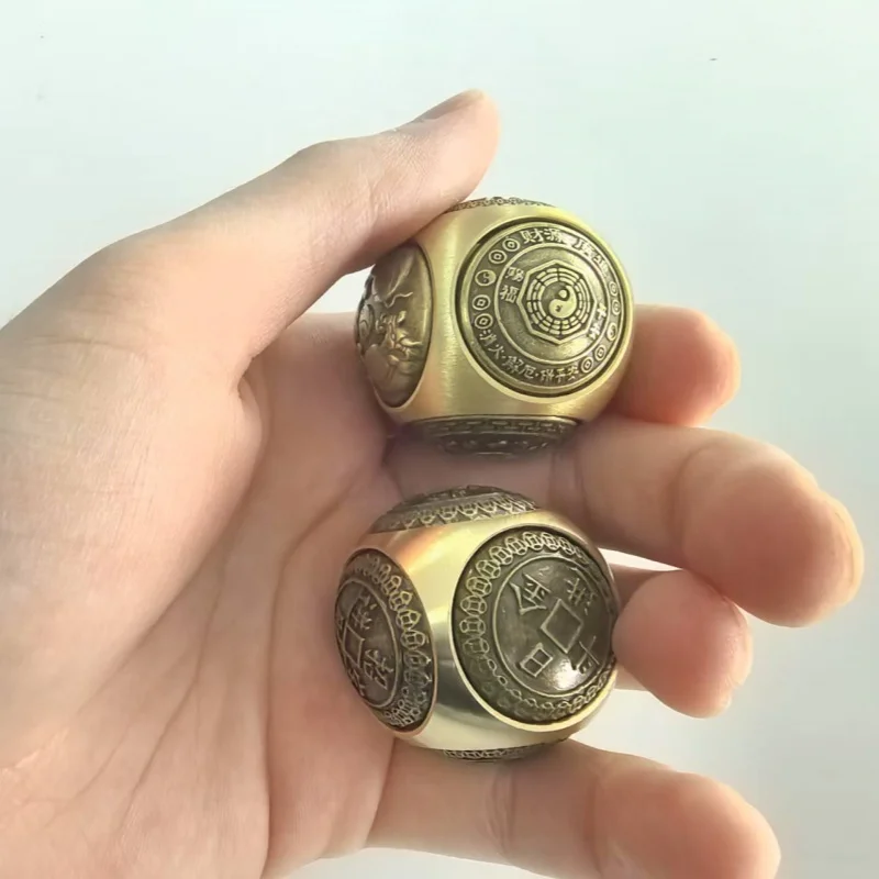 Rotating Six-Faced Chinese Lucky Coin Spinner Fidget Toy Stress Anxiety Relief Sensory Focus Tool For Birthday Christmas Gift