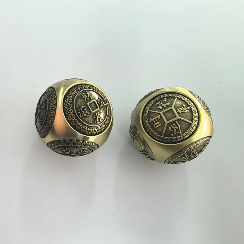 Rotating Six-Faced Chinese Lucky Coin Spinner Fidget Toy Stress Anxiety Relief Sensory Focus Tool For Birthday Christmas Gift