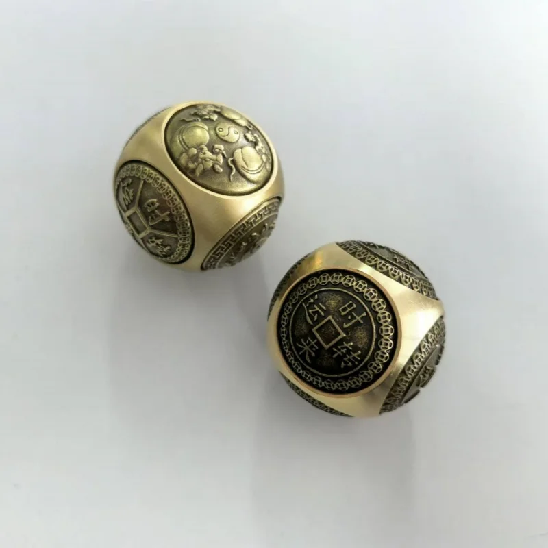 Rotating Six-Faced Chinese Lucky Coin Spinner Fidget Toy Stress Anxiety Relief Sensory Focus Tool For Birthday Christmas Gift