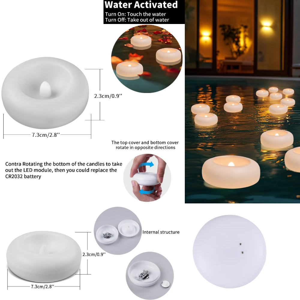 24/48 Pack Flameless Votive Candles Electric Battery Operated LED Tea Lights Fake Candle Warm White for Wedding Table Christmas