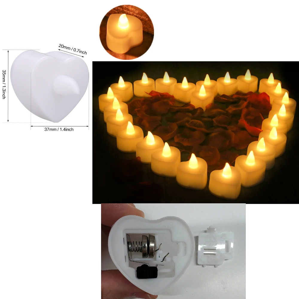 24/48 Pack Flameless Votive Candles Electric Battery Operated LED Tea Lights Fake Candle Warm White for Wedding Table Christmas