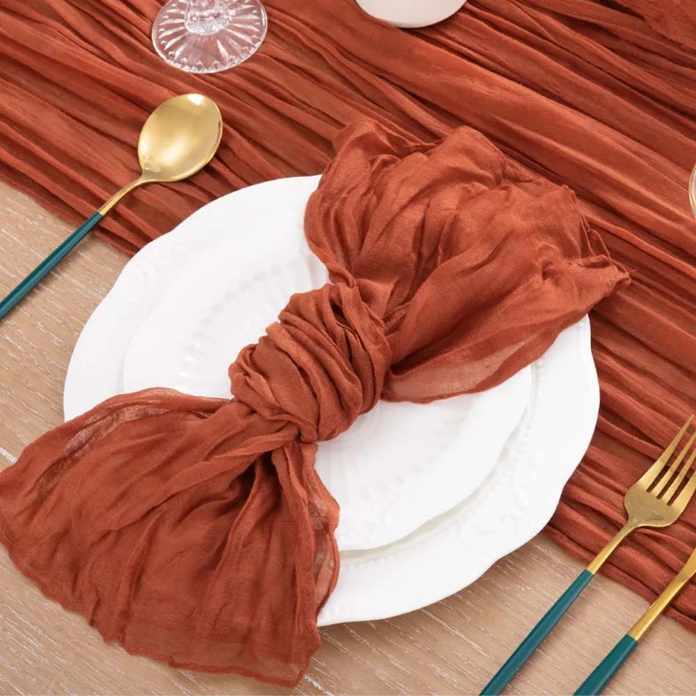 6pcs Cheesecloth Gauze Napkin Sage Green Table Placemat Setting Dining Wedding Party Banquet Christmas Banquets Table Cake Decor