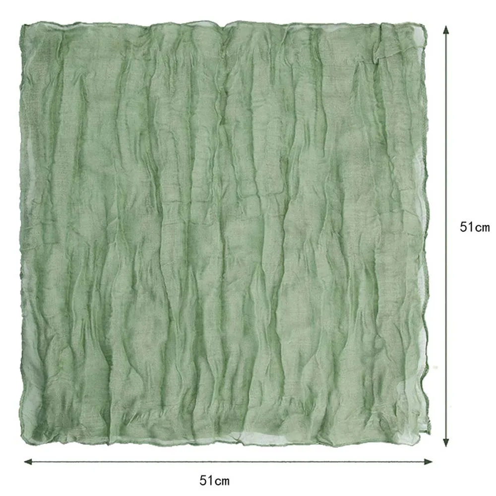 6pcs Cheesecloth Gauze Napkin Sage Green Table Placemat Setting Dining Wedding Party Banquet Christmas Banquets Table Cake Decor
