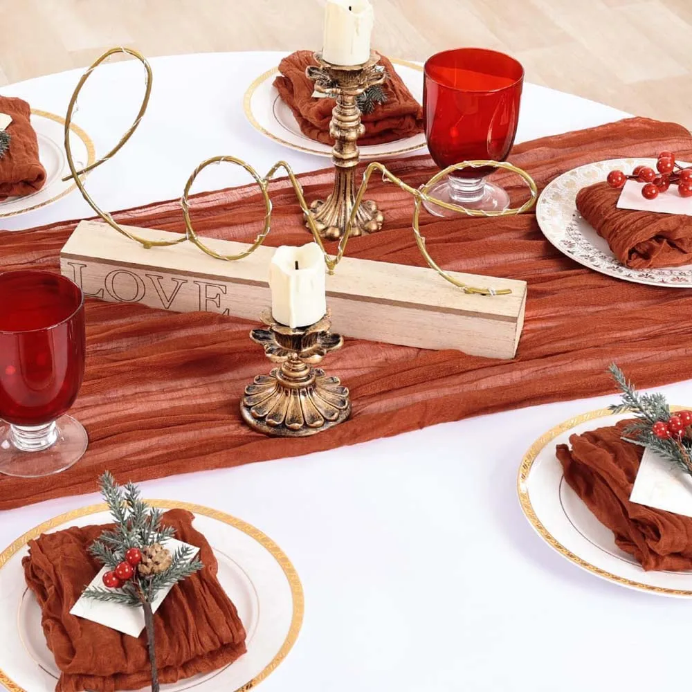 6pcs Cheesecloth Gauze Napkin Sage Green Table Placemat Setting Dining Wedding Party Banquet Christmas Banquets Table Cake Decor