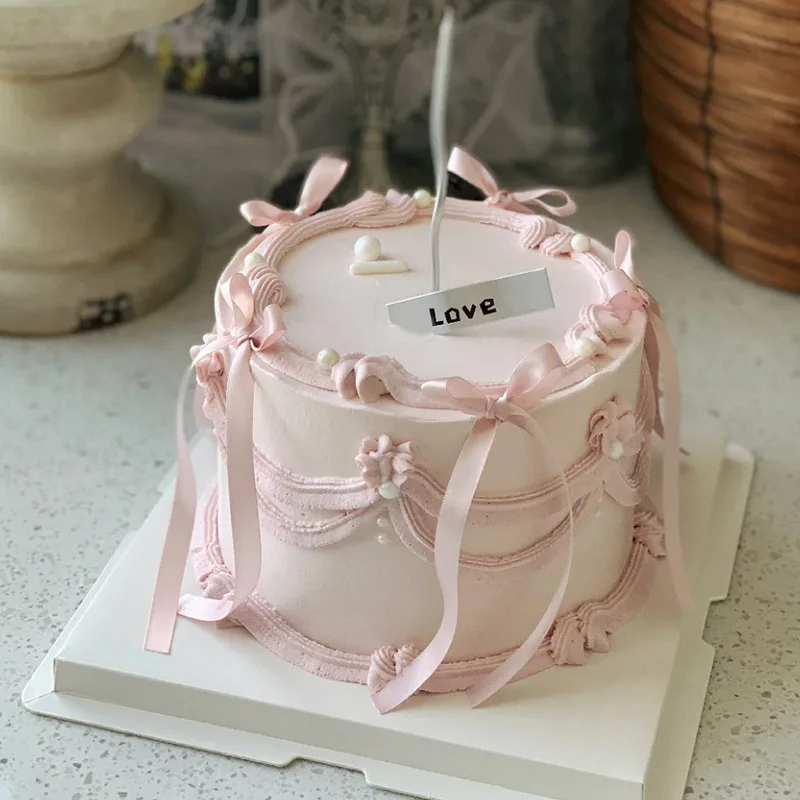 10/20Pcs Bow Cake Decorations Pink Bowknot Ribbon Cake Toppers Kids Girls Birthday Party Supplies Wedding Cake Decor Christmas