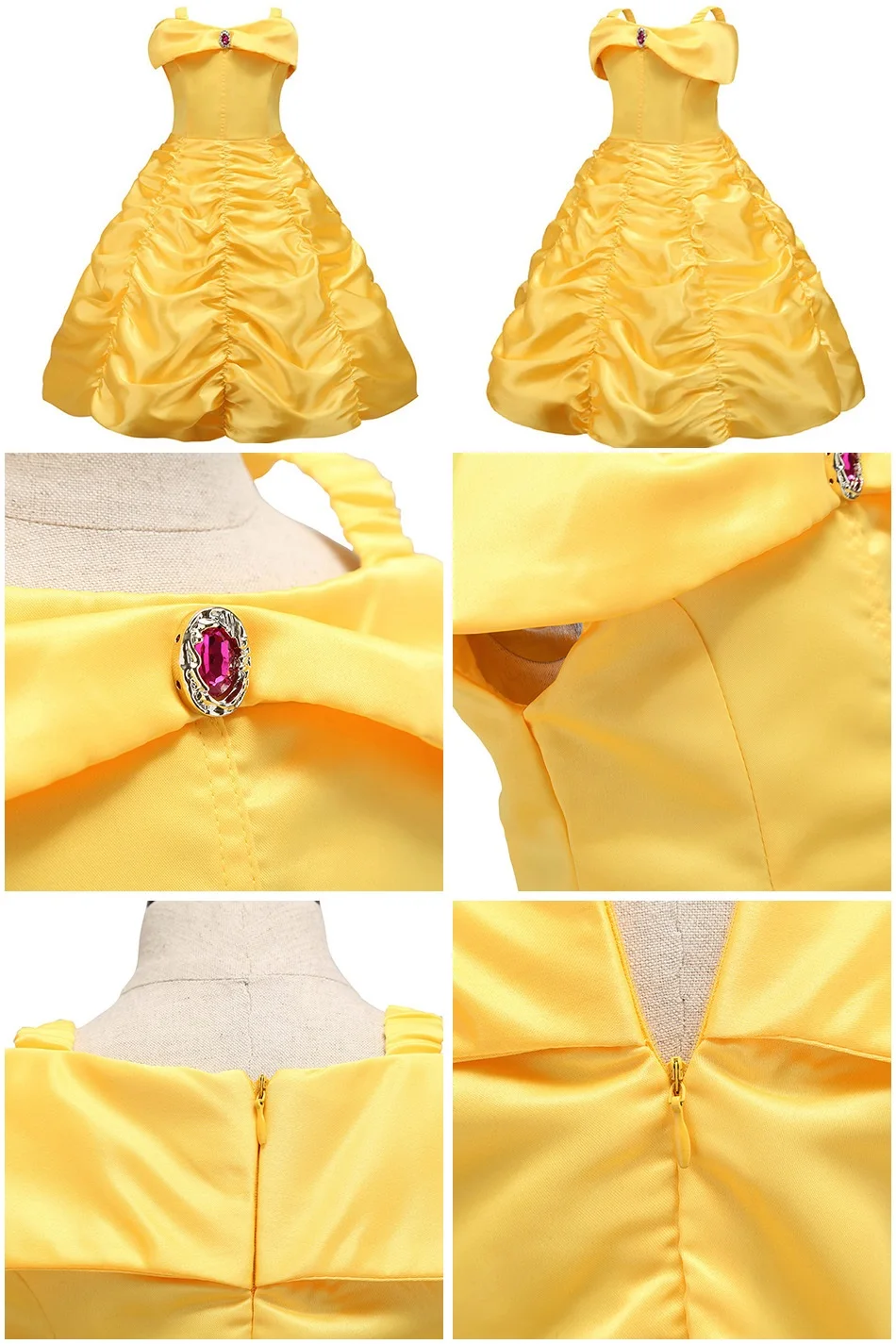Kids Princess Dresses Girls Belle Party Costume Children Christmas Birthday Flower Clothes Beauty and the Beast Fancy Disguise