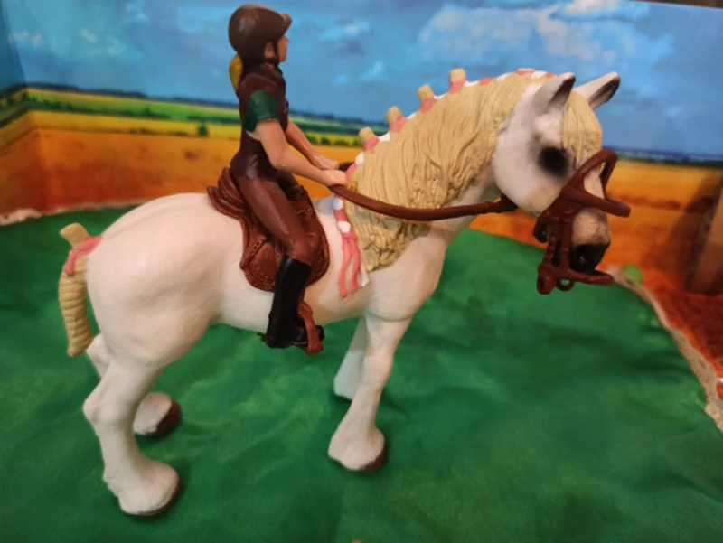 DIY Horse Race Model Horseman Farm Animal Figurines Action & Toy Figures ABS Emulation Toys for Children Christmas Birthday Gift