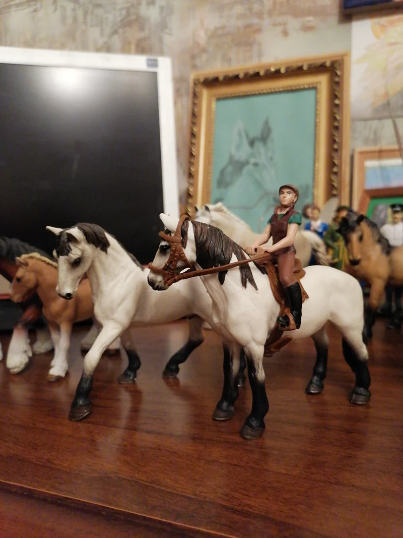 DIY Horse Race Model Horseman Farm Animal Figurines Action & Toy Figures ABS Emulation Toys for Children Christmas Birthday Gift