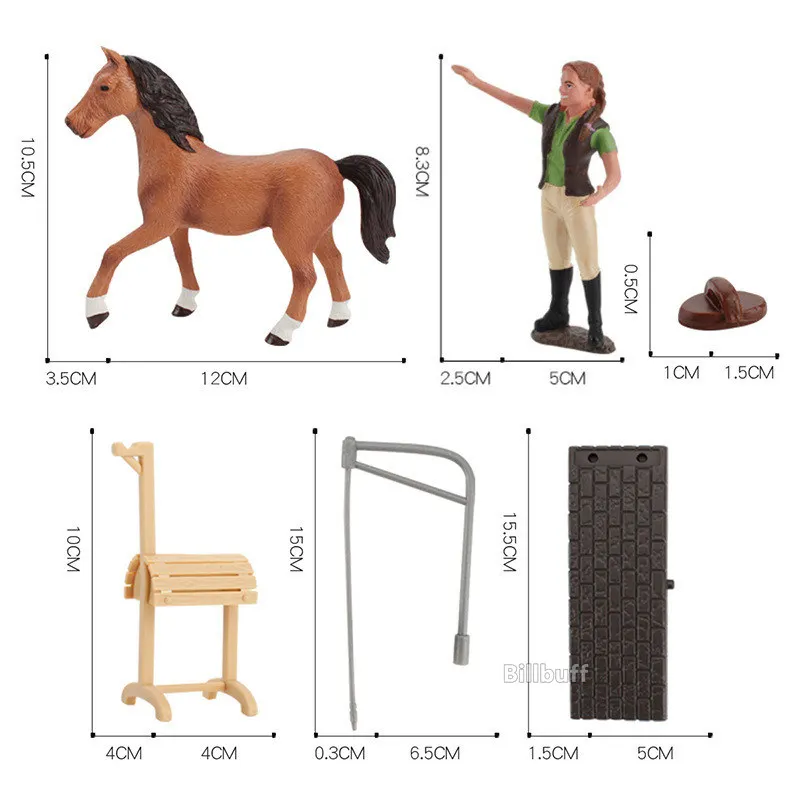 DIY Horse Race Model Horseman Farm Animal Figurines Action & Toy Figures ABS Emulation Toys for Children Christmas Birthday Gift