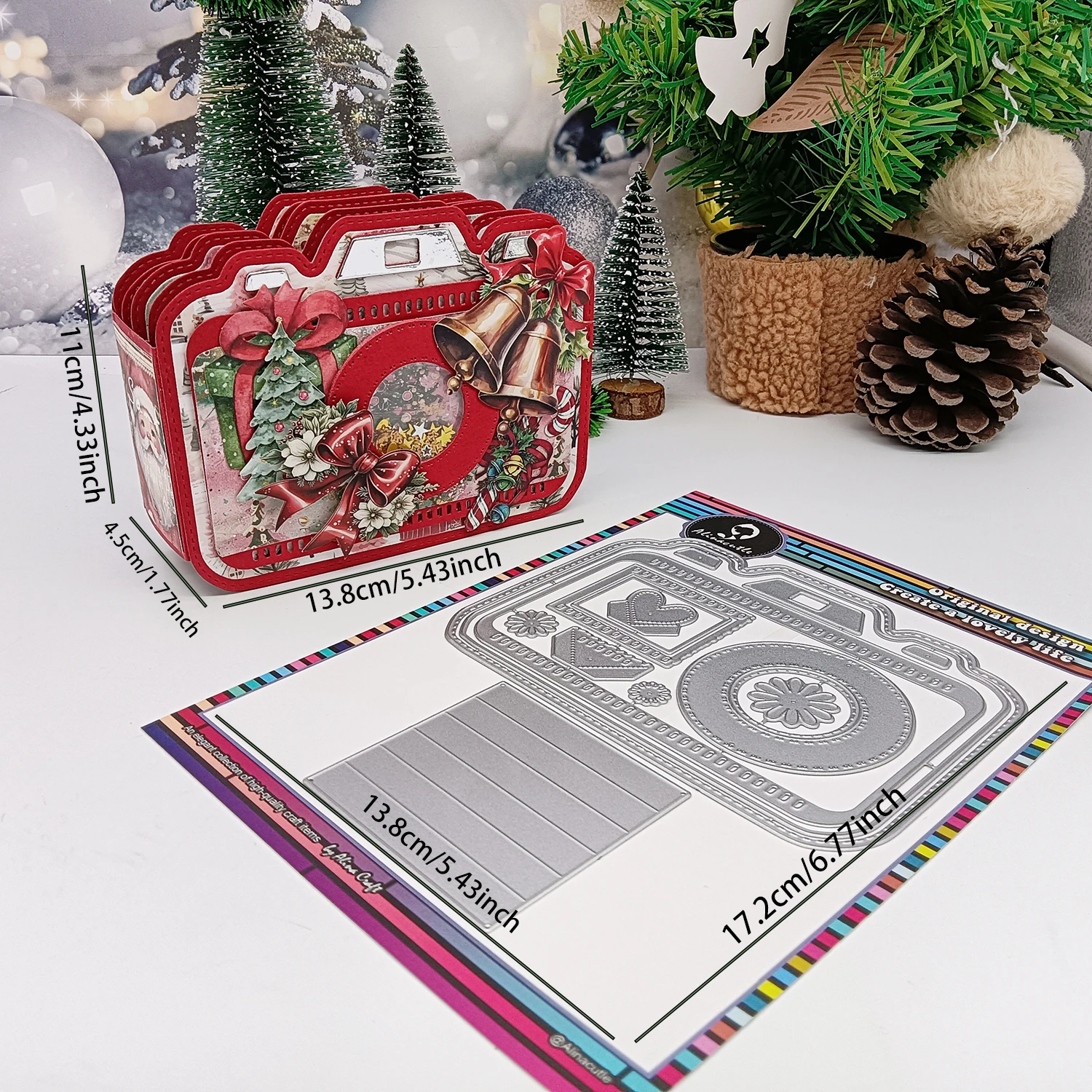 Alinacutle Camera Album Metal Cutting Die Cut for Christmas Gift Paper Craft Handmade Card Making DIY Greeting Card Scrapbooking