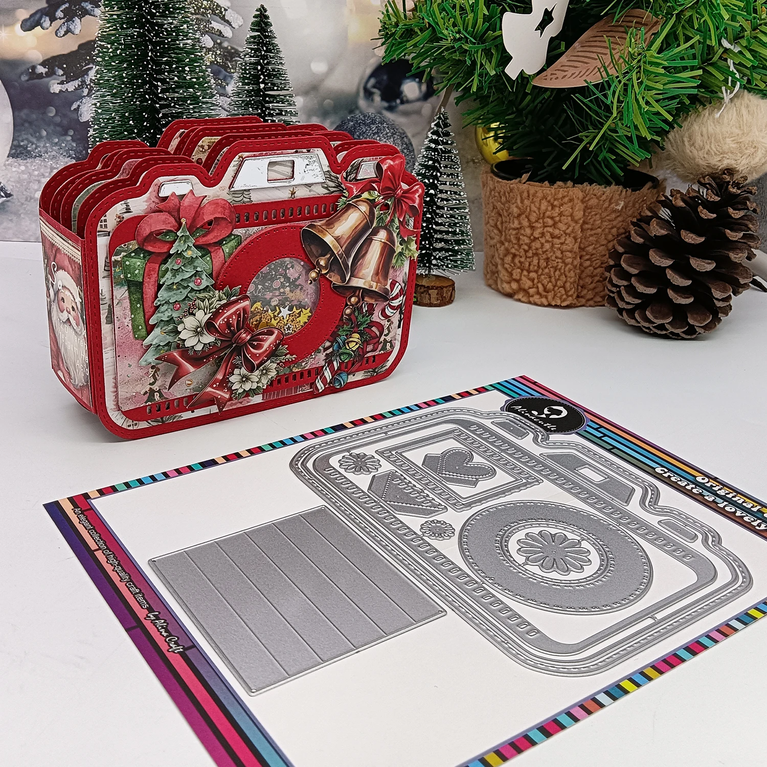Alinacutle Camera Album Metal Cutting Die Cut for Christmas Gift Paper Craft Handmade Card Making DIY Greeting Card Scrapbooking