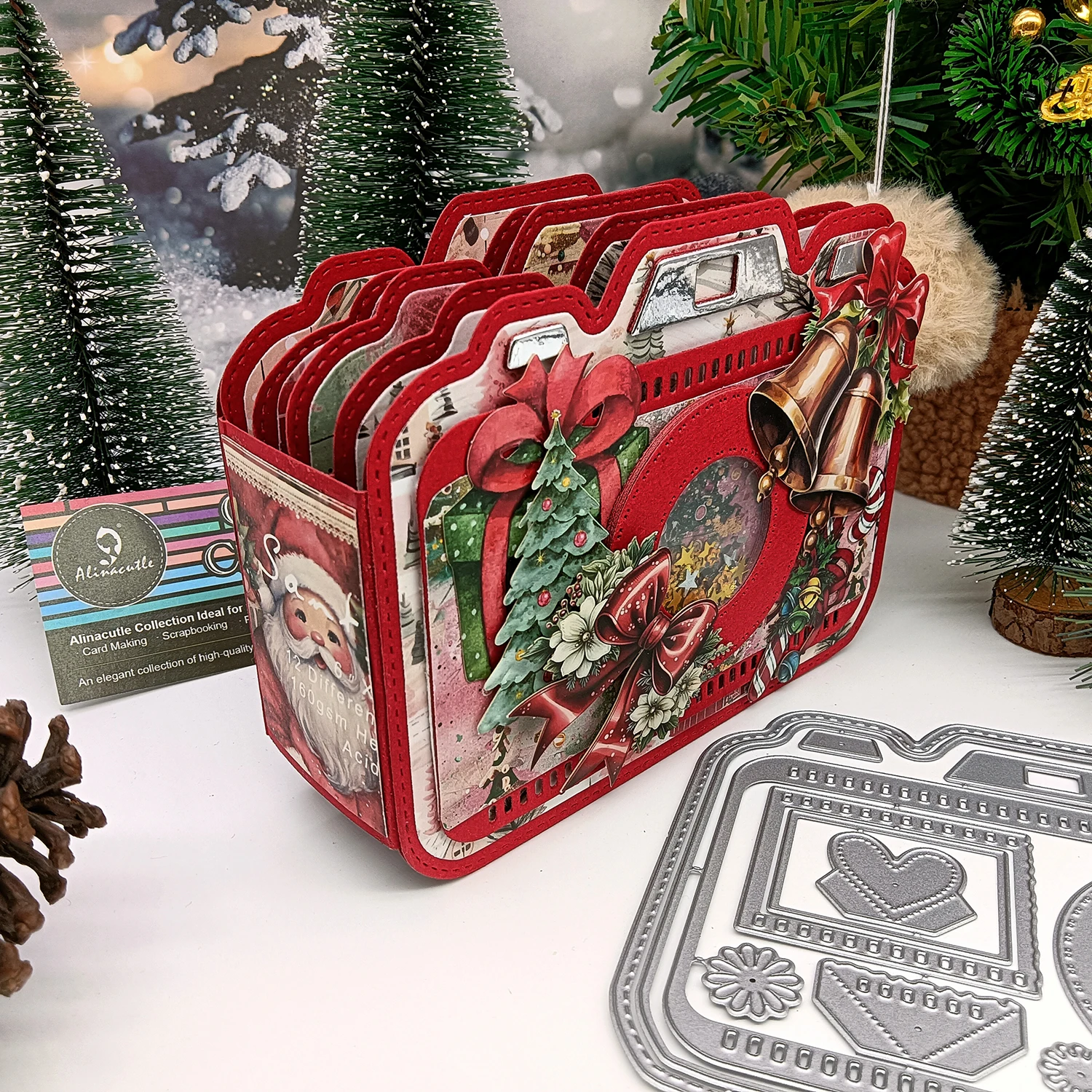 Alinacutle Camera Album Metal Cutting Die Cut for Christmas Gift Paper Craft Handmade Card Making DIY Greeting Card Scrapbooking