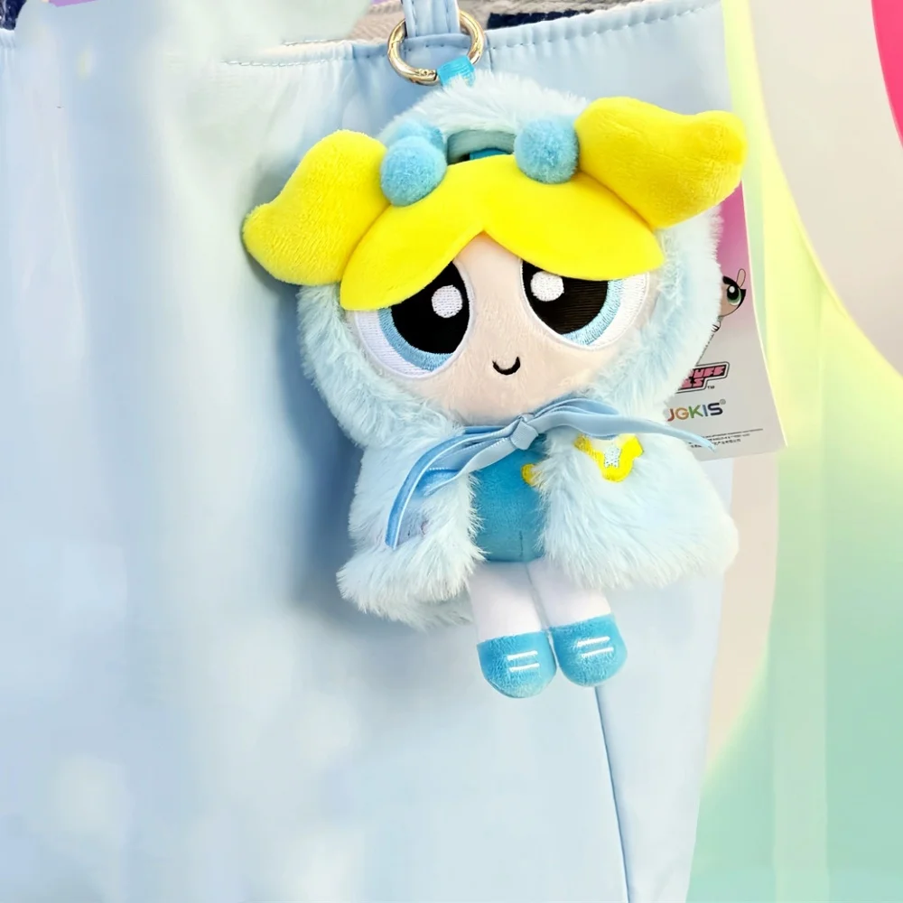 Genuine Powerpuff-Girls Plush Cape Doll Kawayii Blossom Bubbles Buttercup Cartoon Backpack Decorative Dolls Toys Christmas Gifts