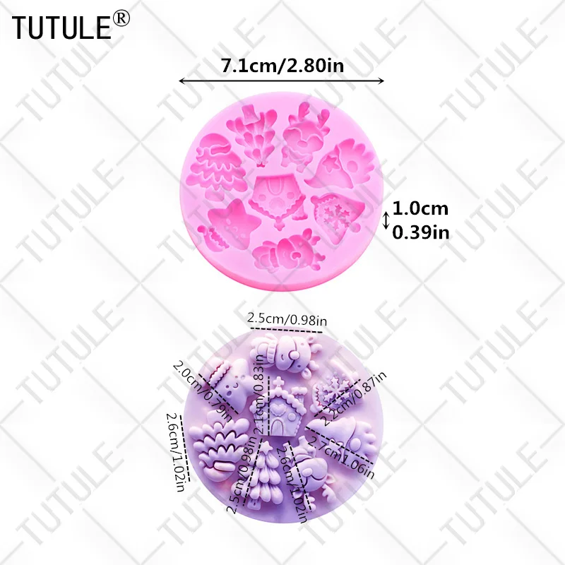 Christmas Little Bell Mold Christmas Series Fondant Sugar Cupcake Craft Silicone Molds Drop Glue Decorative Epoxy Resin Mold