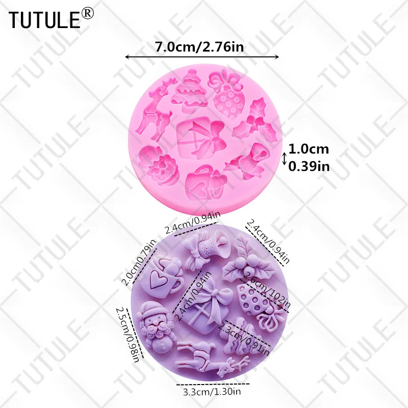 Christmas Little Bell Mold Christmas Series Fondant Sugar Cupcake Craft Silicone Molds Drop Glue Decorative Epoxy Resin Mold
