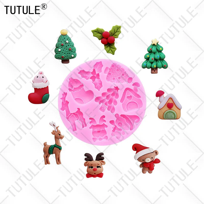 Christmas Little Bell Mold Christmas Series Fondant Sugar Cupcake Craft Silicone Molds Drop Glue Decorative Epoxy Resin Mold