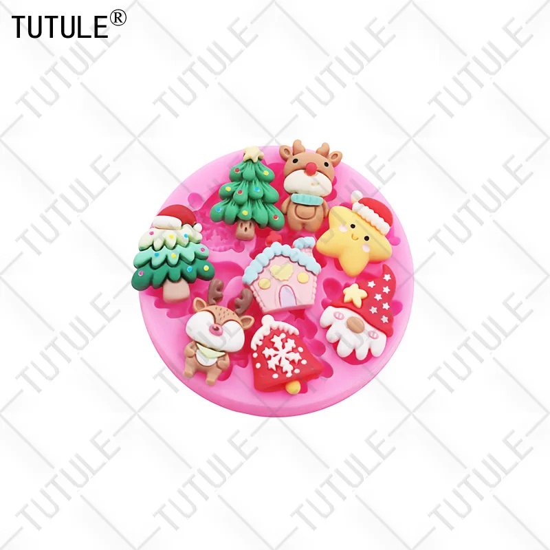 Christmas Little Bell Mold Christmas Series Fondant Sugar Cupcake Craft Silicone Molds Drop Glue Decorative Epoxy Resin Mold