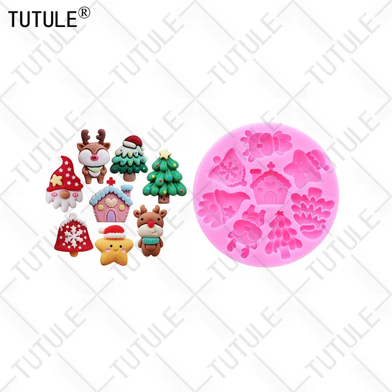 Christmas Little Bell Mold Christmas Series Fondant Sugar Cupcake Craft Silicone Molds Drop Glue Decorative Epoxy Resin Mold