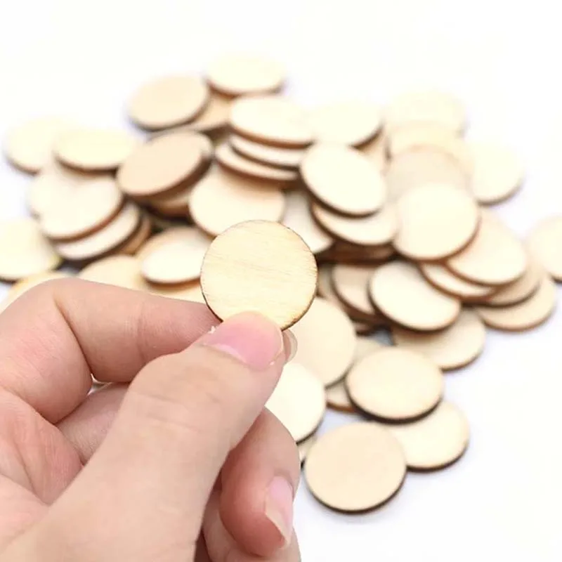 Diameter 1-10cm Wood Circles Unfinished Round Wood Discs for Wood Craft DIY Wedding Decoration Christmas Tree Ornaments